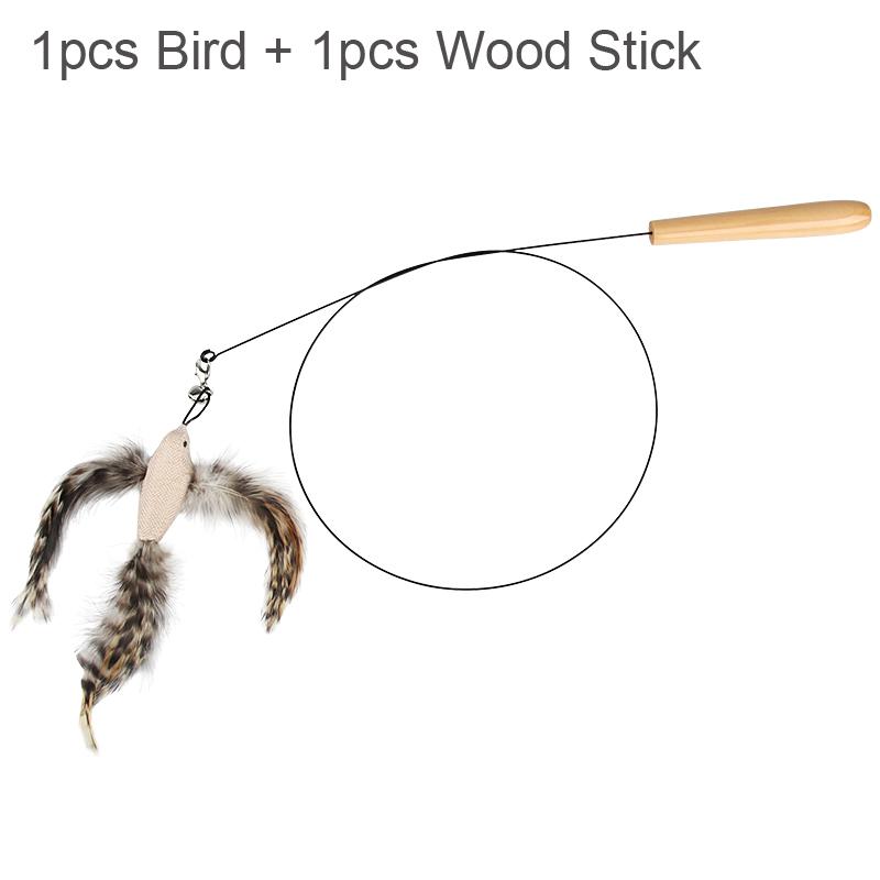 Feather Bird Accessories Artificial Bird DIY Cat Toy Replace Cat Teaser Stick Replacement Pet Toy