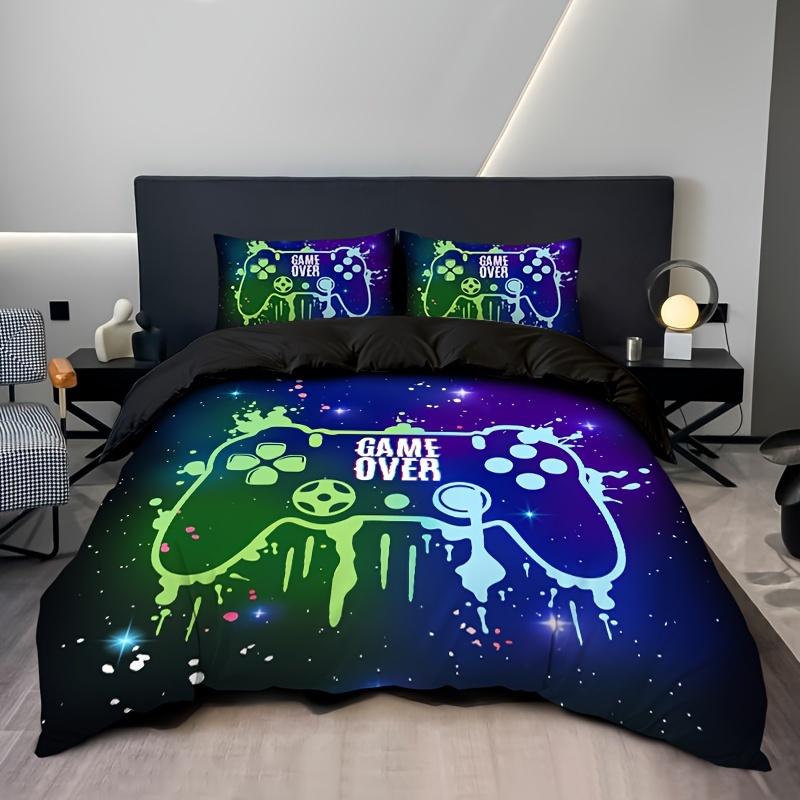 

3pcs Game Console Controller Duvet Cover,Duvet Cover*1+Pillowcases*2,Bedroom Decoration Comfortable Soft Fabric,No Pillow Core EUsingle135x200cm