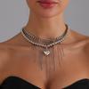 Sweet and Cool Babes Ins Scenery Surface Love Fringed Necklace Light Luxury Fashion Metal Sense Necklace
