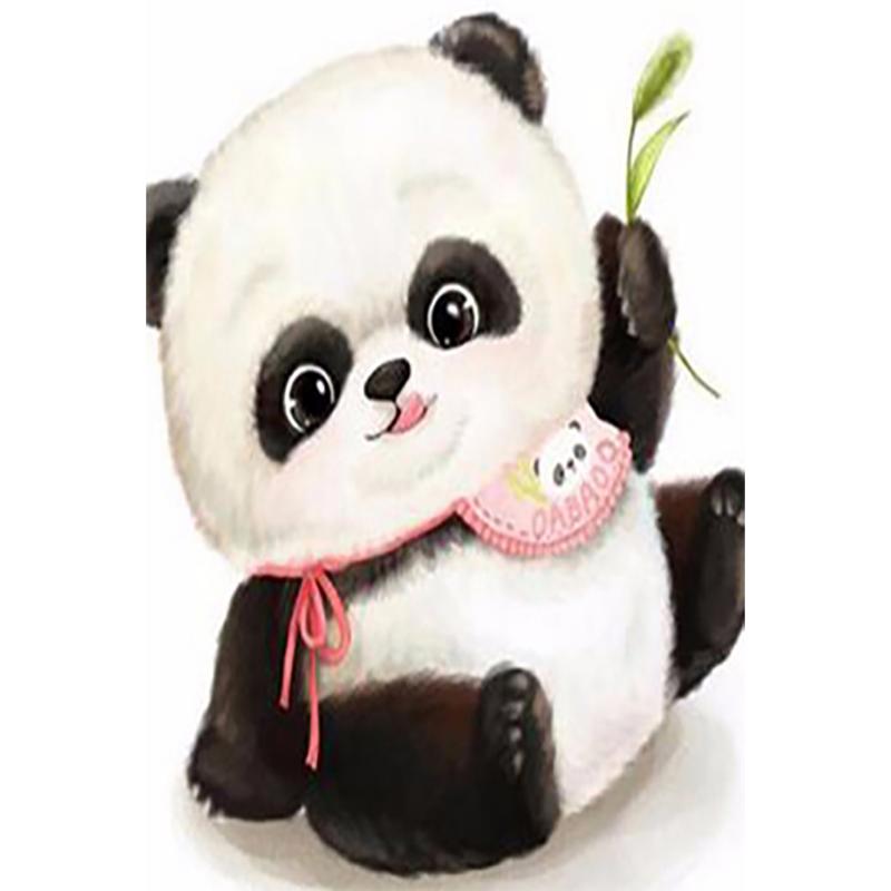 Buy 5D Diy Diamond Cute Panda Raising Hand Cross Stitch Full Drill ...