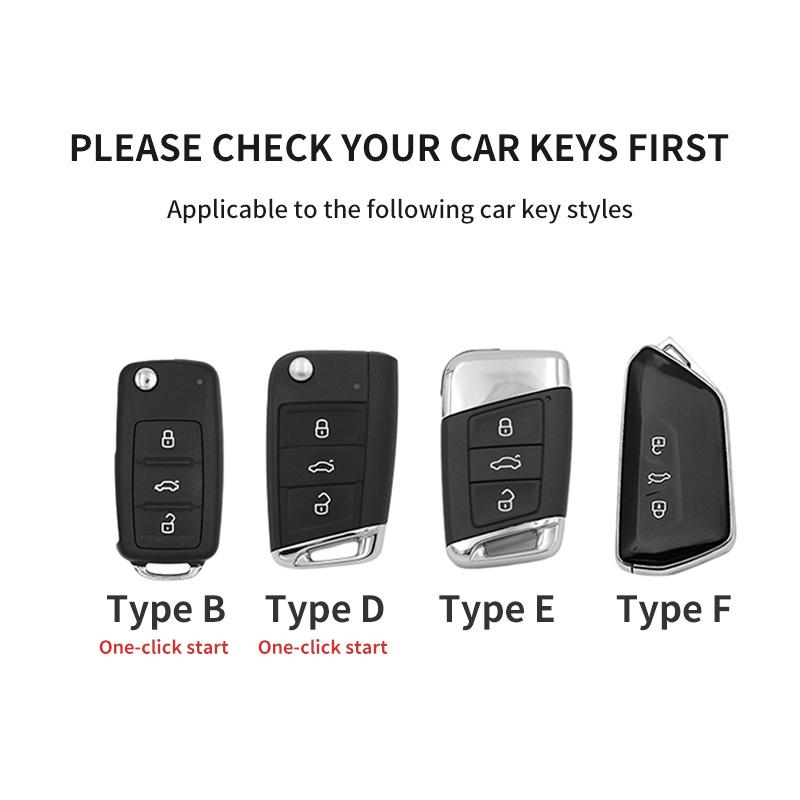 Leather Car Key Case Cover Shell Fob For Vw Volkseagen Passat B8 Magotan For Skoda Superb A7 Kodiaq Seat Protected Keychain Bag
