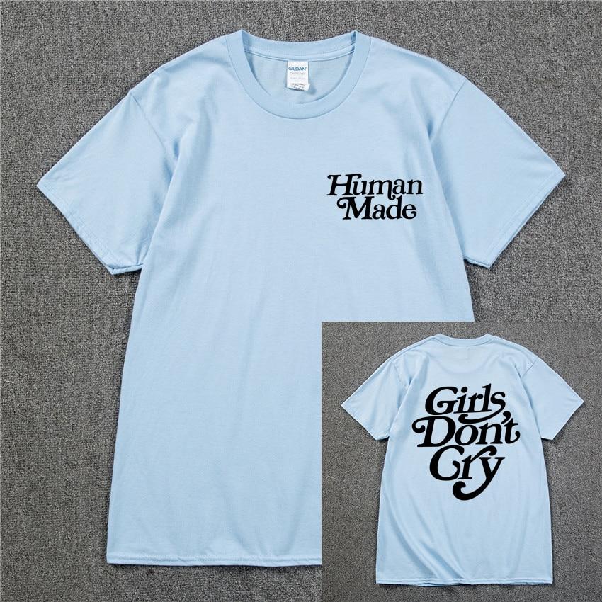 Girls Don’t Cry Human Unisex T-shirt  Unisex Cotton Best Quality Black White Letter Printing Casual Hip Hop Tshirts Harajuku Tops T