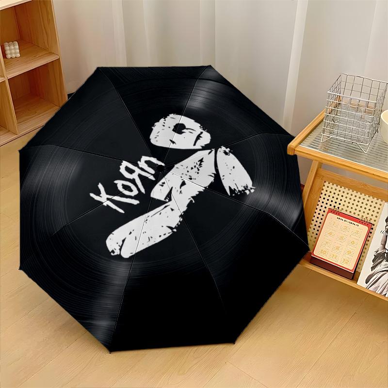 Korn Print 8?Ribs Automatic Umbrella Wind Resistant Lightweight Folding Umbrella For Outdoor Travel