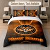 Set Biancheria da Letto Personalizzato Modello Hull City, Stampa Nome Testo 1 Copripiumino più 2 Federe Tessile per la Casa