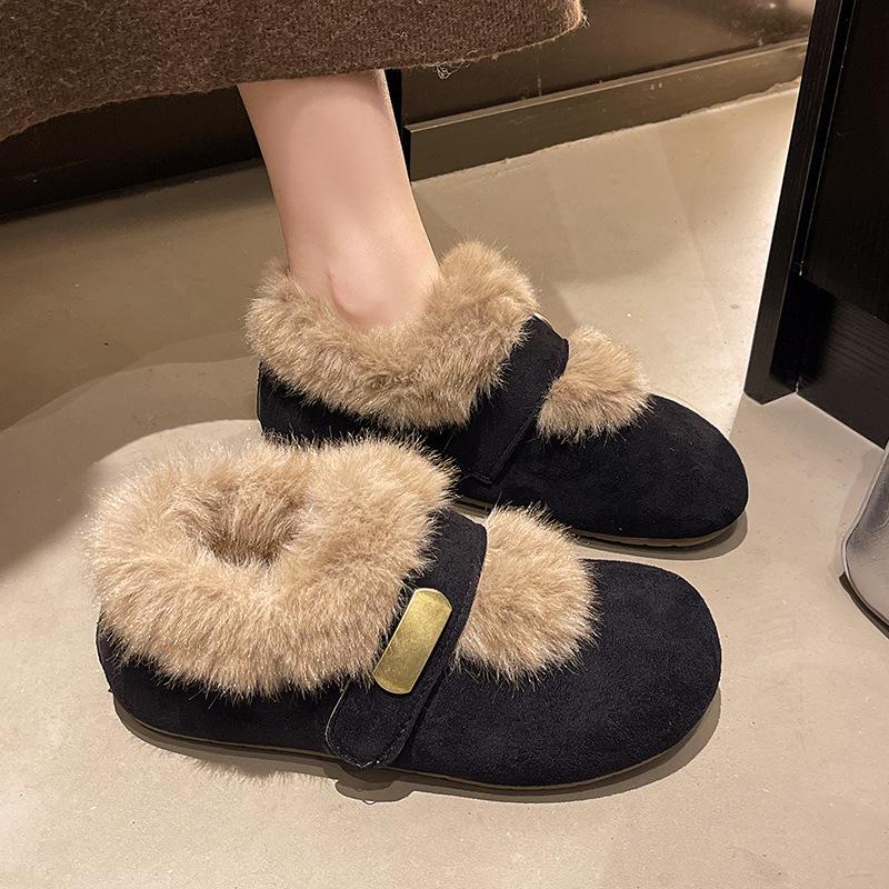 

Women s Lightweight Comfortable Cold Warm Padded Snow Boots Non-slip Wear Outdoor Leisure Sports Cotton Boots Mary Jane Fur Shoes 40 чорний