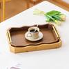 Retro Bamboo Serving Tray with Wave Metal Handle
