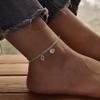 26 Initial Stainless Steel Anklet For Women Crystal Letter Heart  Color Chain Ankle Bracelet Summer Jewelry Accessories