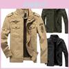 Men's Autumn Winter Thicken Military Jacket With Warm Lined Interior And Stand Collar