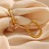 Drop Ship Gold Plated Stainless Steel Hoop Earring U Shape Huggie Hoop Cubic Zircon Diamond Earrings Piercing Jewelry