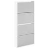 Vidaxl 4-Tier Mirror Shoe Cabinet, Oak Color, 63X17X134 Cm