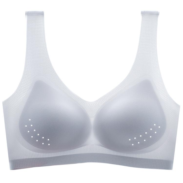 Summer ice hole cup women's ultra-thin model without steel rim vest bra showing chest small bra