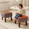 Soft Upholstered Seat Ottoman Compact Design Cream Style Ottoman Soft Pack Stool  Daily Home Use