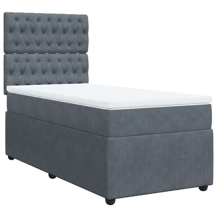 Maison Exclusive - Bettlattenrost mit Matratze Dunkelgrau 100x200 cm