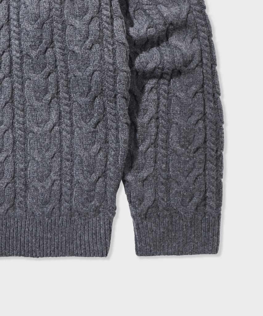 GLW Raglan Cable Knit Charcoal
