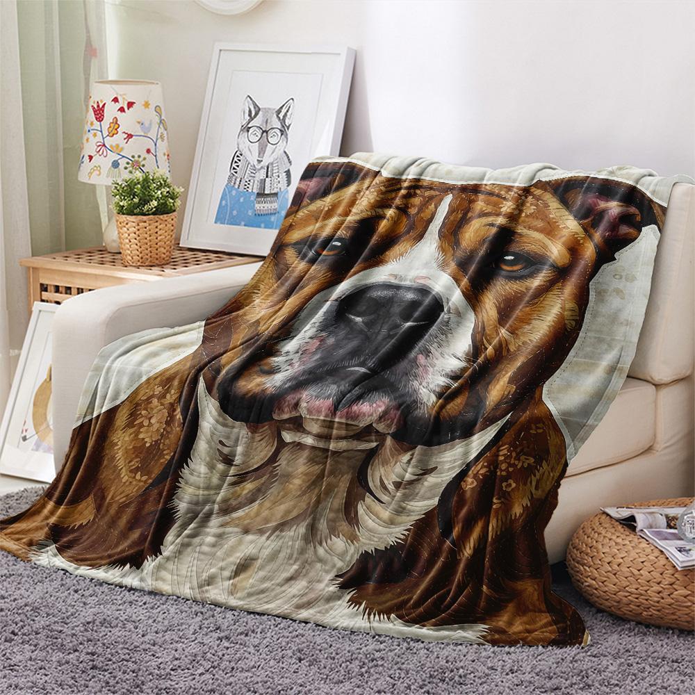 1PC Dog Print Flannel Blanket, High quality Comfortable for All Seasons, Home Decor, Warmth and Comfort, Perfect for Christmas Gifts