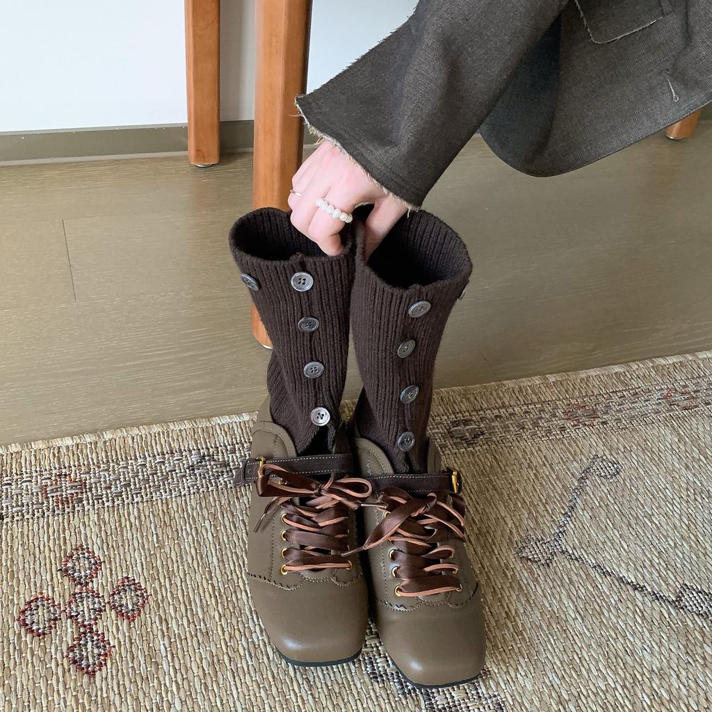 2025 new product shallow lace-up ballet shoes women's spring new round head ribbon flat-soled German training shoes