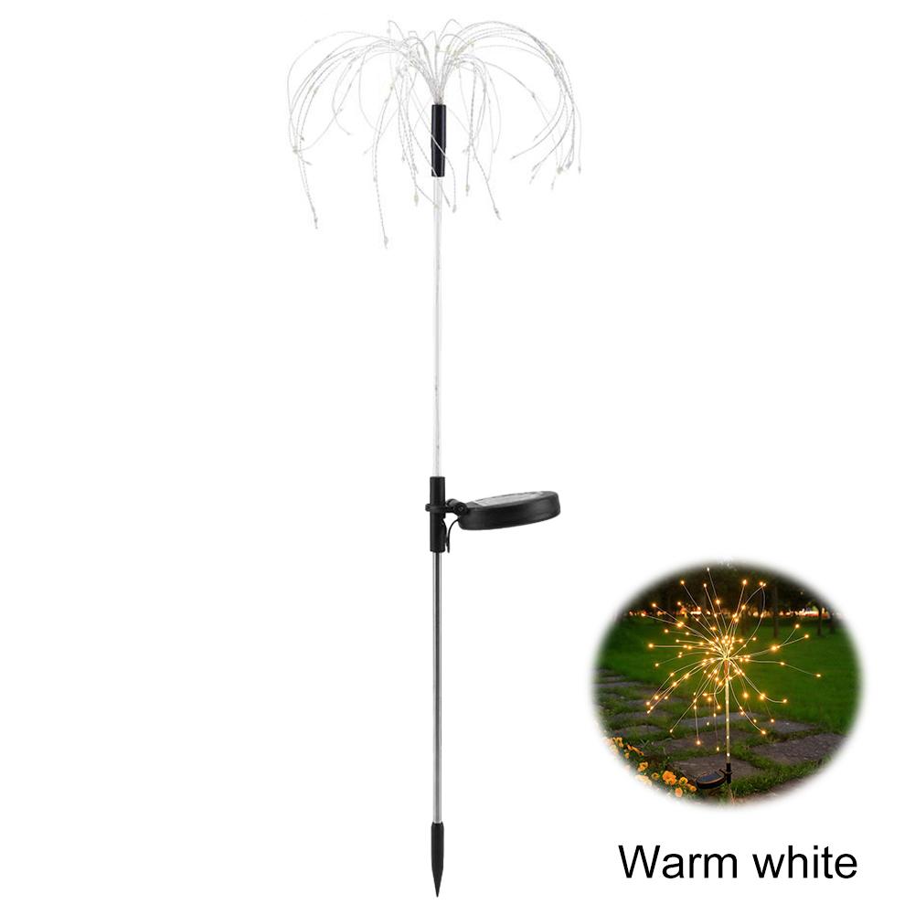 

2Pcs Solar Fireworks Lights 8 Lighting Modes Solar Fairy Light LED Sparklers Firework Lamp for Yard Garden Flowerbed Party Decor теплый белый