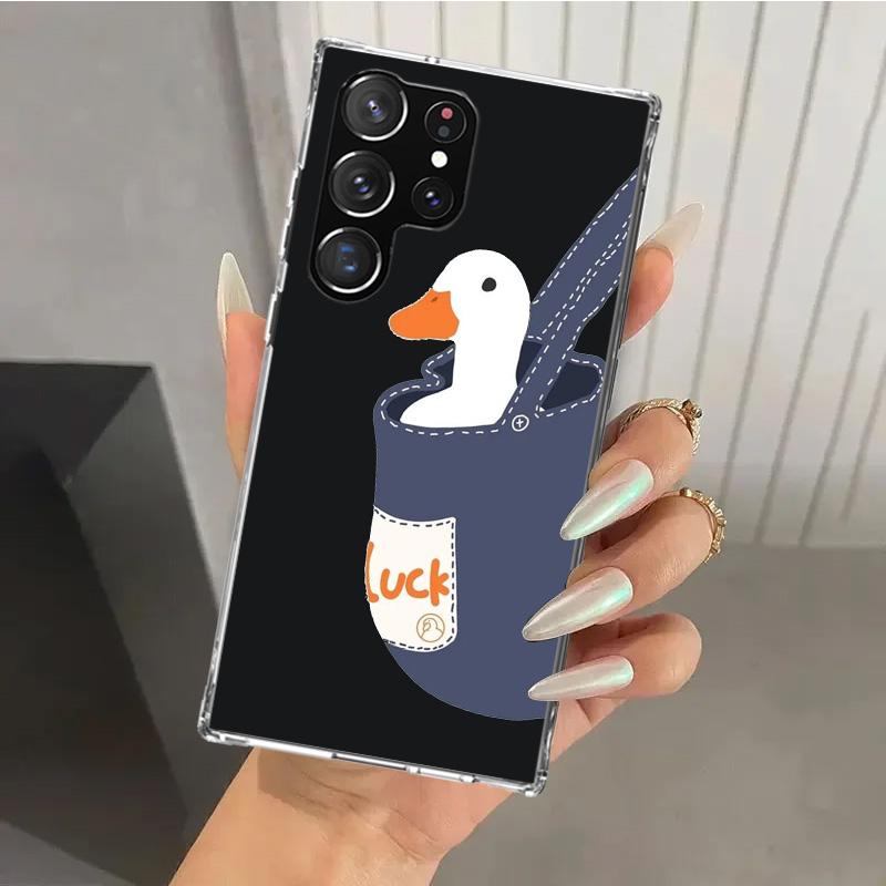 Cartoon Duck Goose Game Phone Case for Samsung Galaxy S26 S24 S23 Ultra S25 Edge S22 S21 Plus S20 FE + Soft Print Shell Funda Ga
