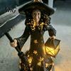Collectible Witch Figurine 2Pcs Halloween Night Lamp, Holding Lantern with Resin Statue LED, Glowing for Tabletop Decor Home