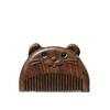 Portable Black Gold Sandalwood Zodiac Mini Comb with Blue-Eyed Carved Flower Design