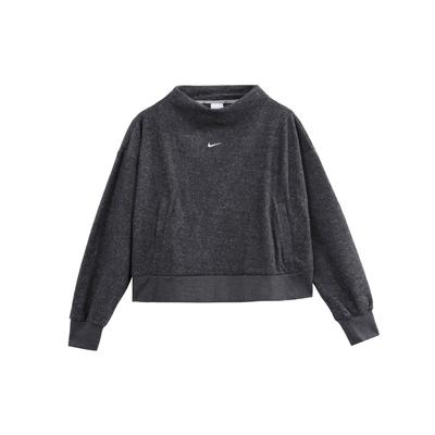 Düz Renk Logo Baskılı Uzun Kollu Sweatshirt Kadın Üst Siyah DQ6254-032