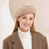 Warm Winter Wool Berets Hat Solid Color Felt Berets Fashion French Artist Hat  for Women
