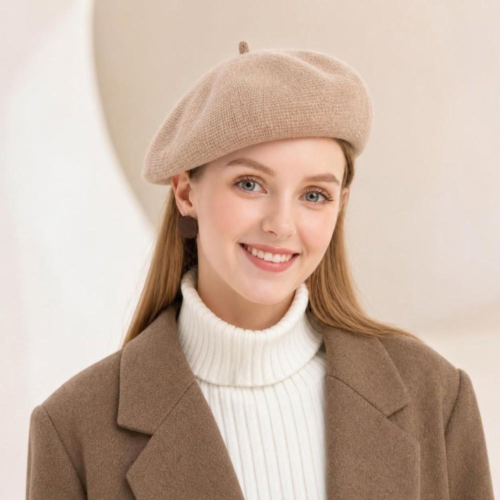 Warm Winter Wool Berets Hat Solid Color Felt Berets Fashion French Artist Hat for Women