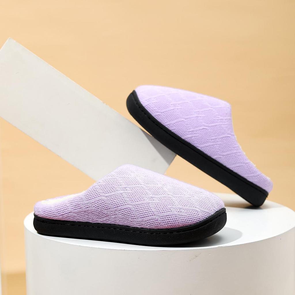 Warm Non-Slip Cotton Slippers for Couples - Plus Velvet, Thickened for Autumn/Winter