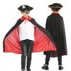Kids Pirate Captain Outfit With Black Red Vampire Cape And Accessories For Party