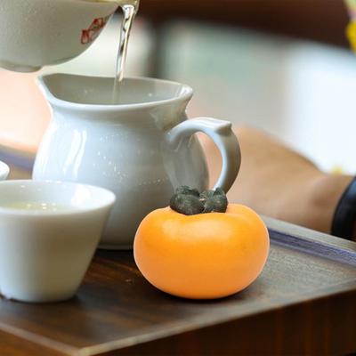 Handcrafted Persimmon Tea Pet Miniature Sculpture for Enthusiasts