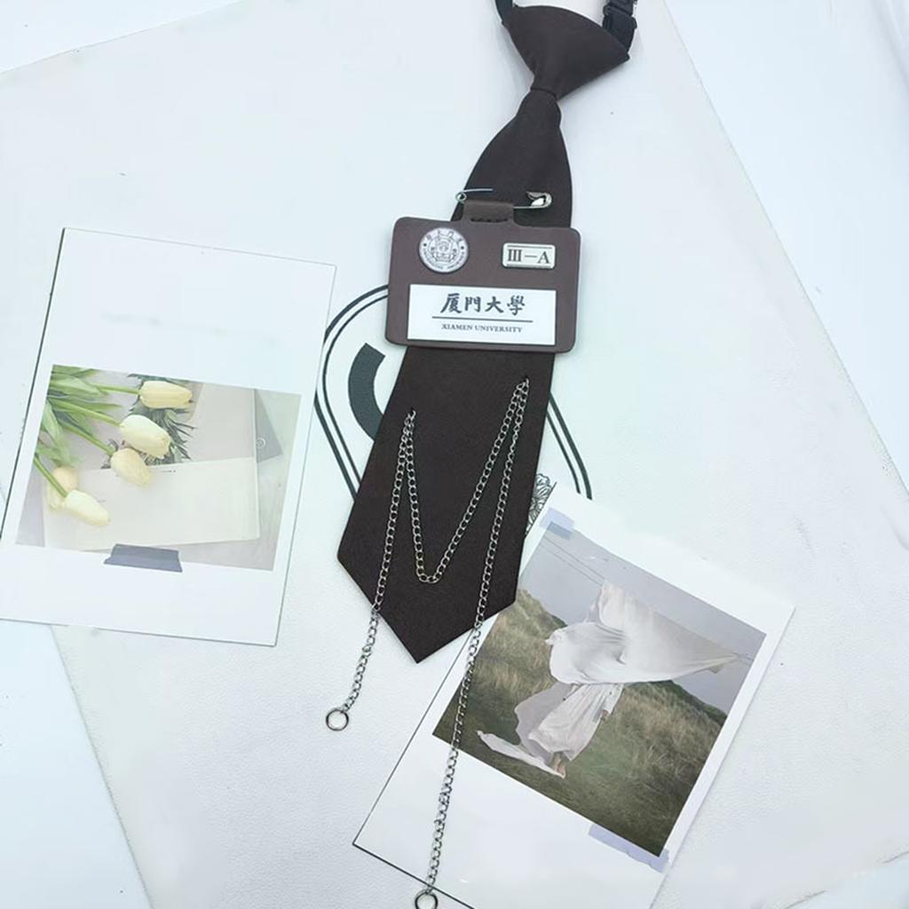 Uniform Black Ties For Janpanese JK Uniform Cosplay Accessory Neckwear Jk Seifuku Cute Anime Necktie with Metal Chain