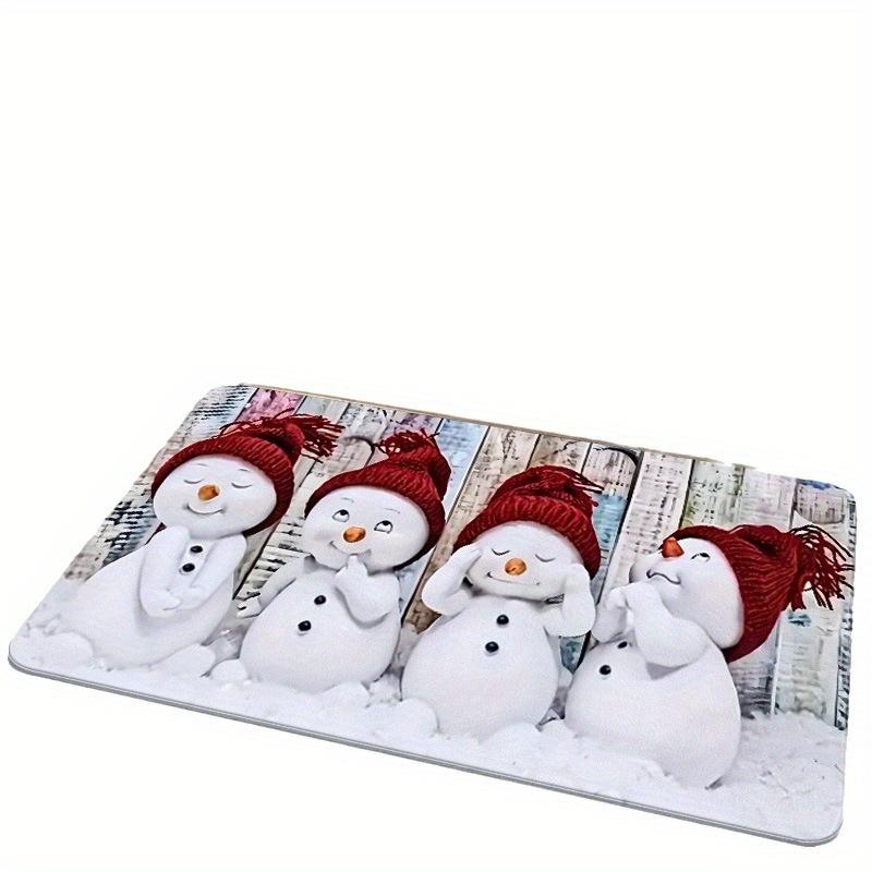 1pcs,40*60cm/15.7*23.6inch,Christmas Decoration,Christmas Gift,Cozy,Christmas Snowman Doormat,Non-slip,Absorbent and Stain Resistant