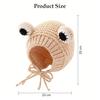 Cute Frog Eyes Baby Cap Winter Warm Earflap Hat Soft Knitted Crochet Infant Outdoor Windproof Beanie Hats For Baby Boys & Girls