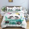 Cartone animato adorabile panda carino animale set di biancheria da letto per ragazzi ragazze twin queen size copripiumino federa letto bambini adulti casa tessileextile