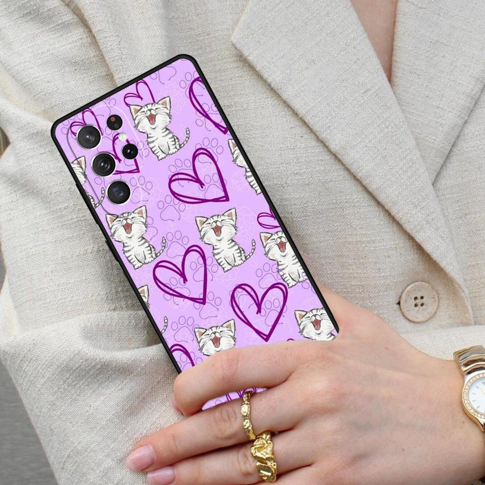 Cute American Shorthair Kitten Cell Phone Case for Samsung Galaxy S26 Ultra S25 S24 S23 S22 S21 S20 Note10 Cover