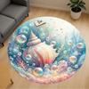 1pc Shell Ocean Round Chair Mat Area Rug - Non-Slip, Floor Mat for Office, Bedroom, and Indoor Decor C1125438