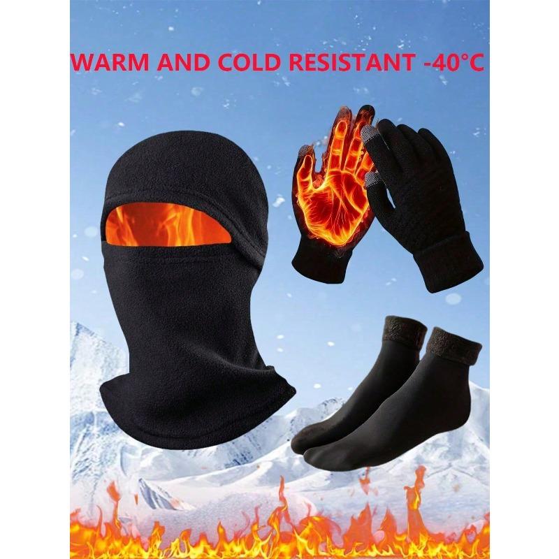 

Integrated Hat, Gloves & Ear Muffs, Thick & Windproof, Suitable For Outdoor Sports, Cycling, Skiing Autumn Decor Black разноцветный