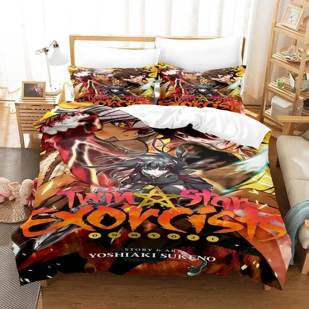 Twin Star Exorcists Bedding Set Cartoon Anime Three-piece Set Adult Kid Bedroom Duvet Cover Sets 3D Print Kawaii Girl Literie