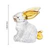 Cute Rabbit Statue Desktop Rabbit Decoration Elegant Faux Rabbit Figurine Glass Art Sculpture for Home Office Decor
