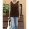 V-neck Knitted Fitted Blazer-style Vest for Women, Summer Mesh Sun Protection Air Conditioning Cover Shirt, Sleeveless Top, Beach Style