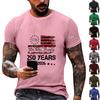 Men’s Short Sleeve Crew Neck T Shirt with 250 Years 2026 Flag Print Classic Fit Soft Cotton Casual Top for Everyday Wear