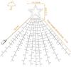 9x3.5M Weihnachtsdekoration Stern Lichterkette 350 LED Außen Weihnachtsbaumspitzen Stern Licht Wasserfall Baum Girlande Licht