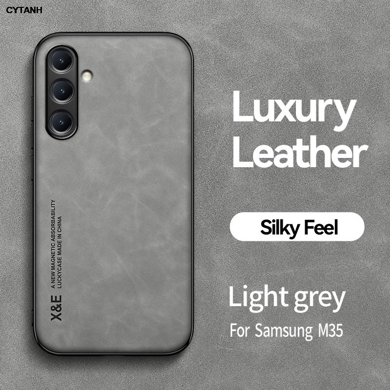 Car Holder Case For Samsung Galaxy M35 Cover M55 M15 F15 F55 M 55 35 F 15 SM-M356B SM-M556B Built-in Magnetic Phone shell Coque