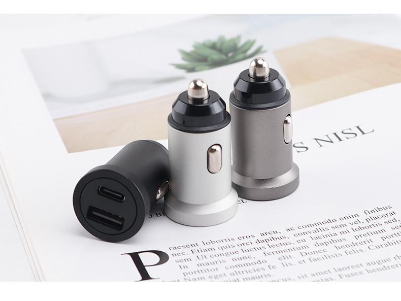 Încărcător auto din aliaj de aluminiu de 100W cu încărcare super rapidă PD+QC3.0