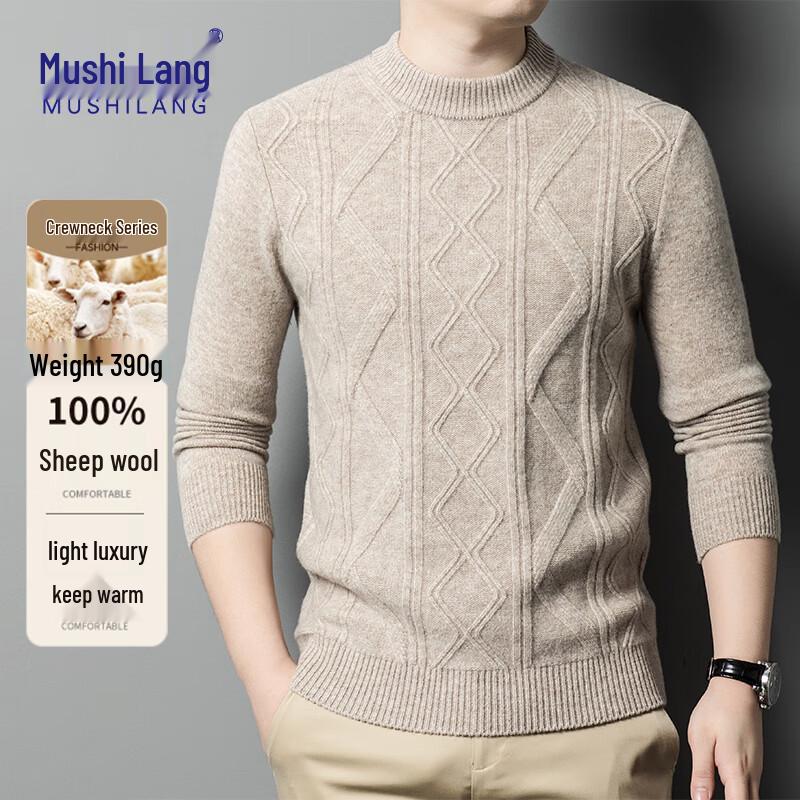 

Men s 100% Wool Thick Round Neck Pullover Sweater M
