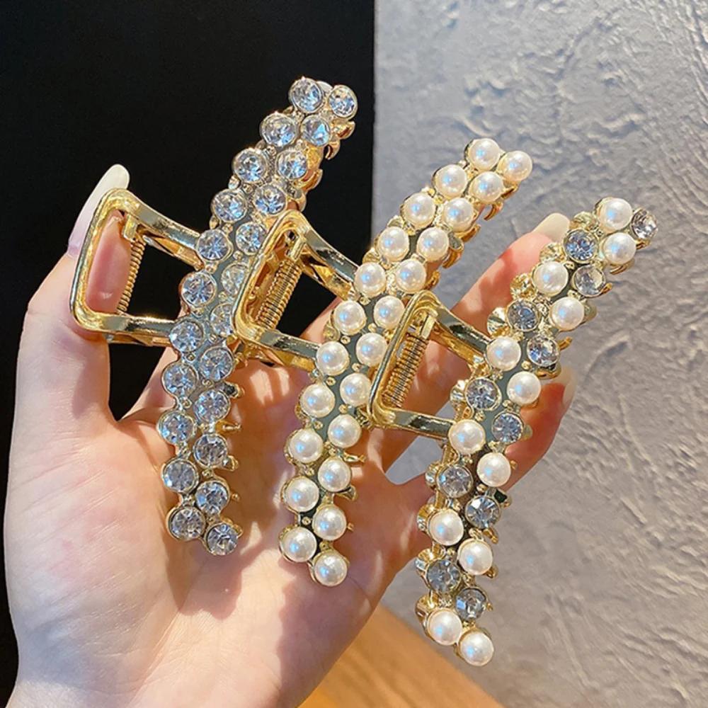 Full Rhinestone Hair Claw Crystal Hair Clips Barrettes Ponytail Hairpins Women Girls Hair Styling Accessories Ornaments Hairgrip