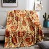 Colorful Floral Pattern blanket with Paisley and Ornamental Leaves Design blanket, suitable for use in the bedroom, living room, on the sofa