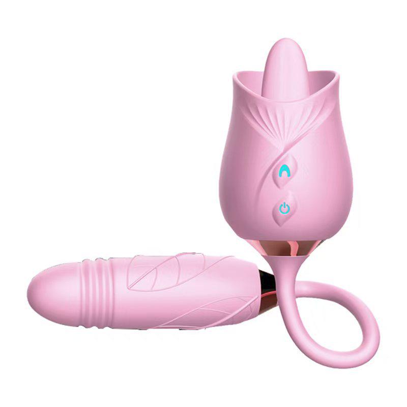 Rose Flower Vibrator: Telescopic Clitoral Stimulator & Suction/Blowing Sex Toy for Women