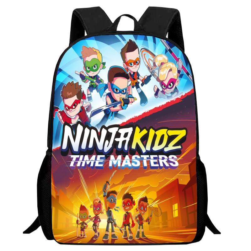 Zaino Scolastico Ninja Kidz Stampato, Zaino Casual Cartone Animato Scuola Elementare 1a Elementare