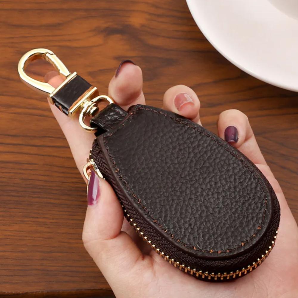 

1Pc Car Key Wallets Women Couples Zipper Door Keys Storage Mini Portable Multi-function Simple Solid Protection Classic Unisex кофейный